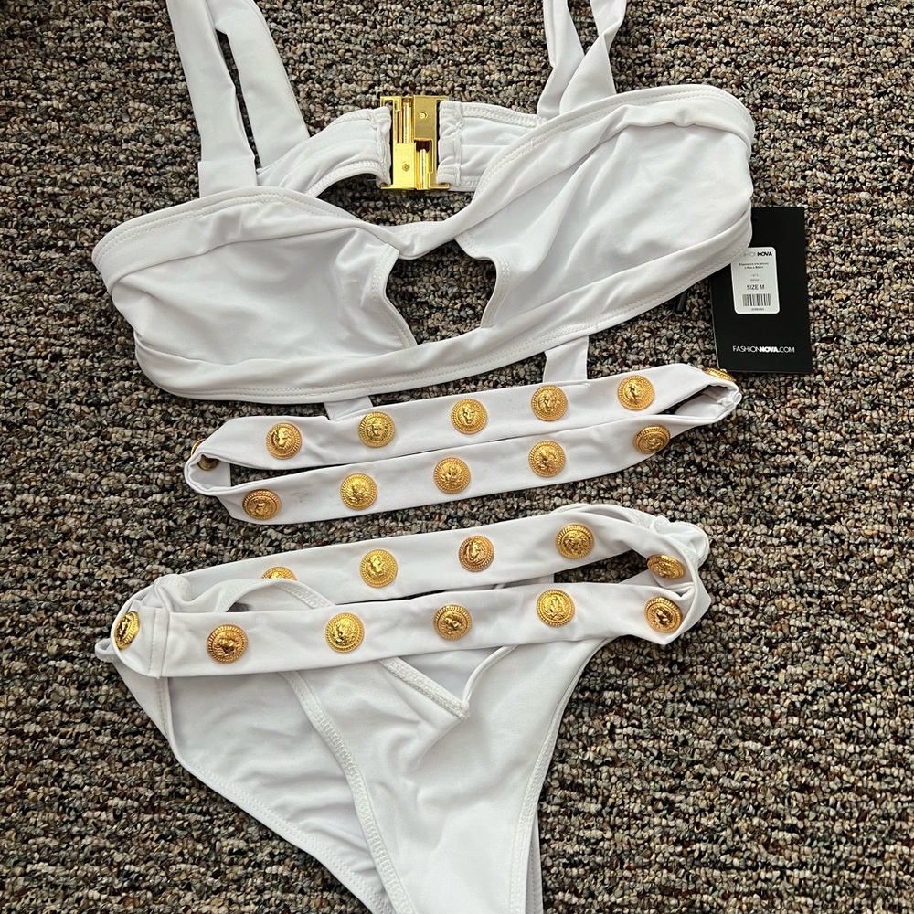 Size M white fashionova swimsuit